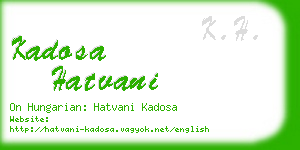 kadosa hatvani business card
